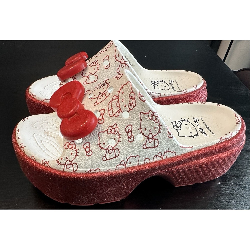 Crocs X Hello Kitty Stomp Slide 50th Anniversary Womens Size 6